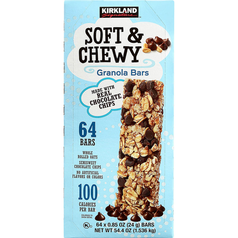 Kirkland Signature Soft Chewy Granola Bars Chocolate 64 pack, UK version