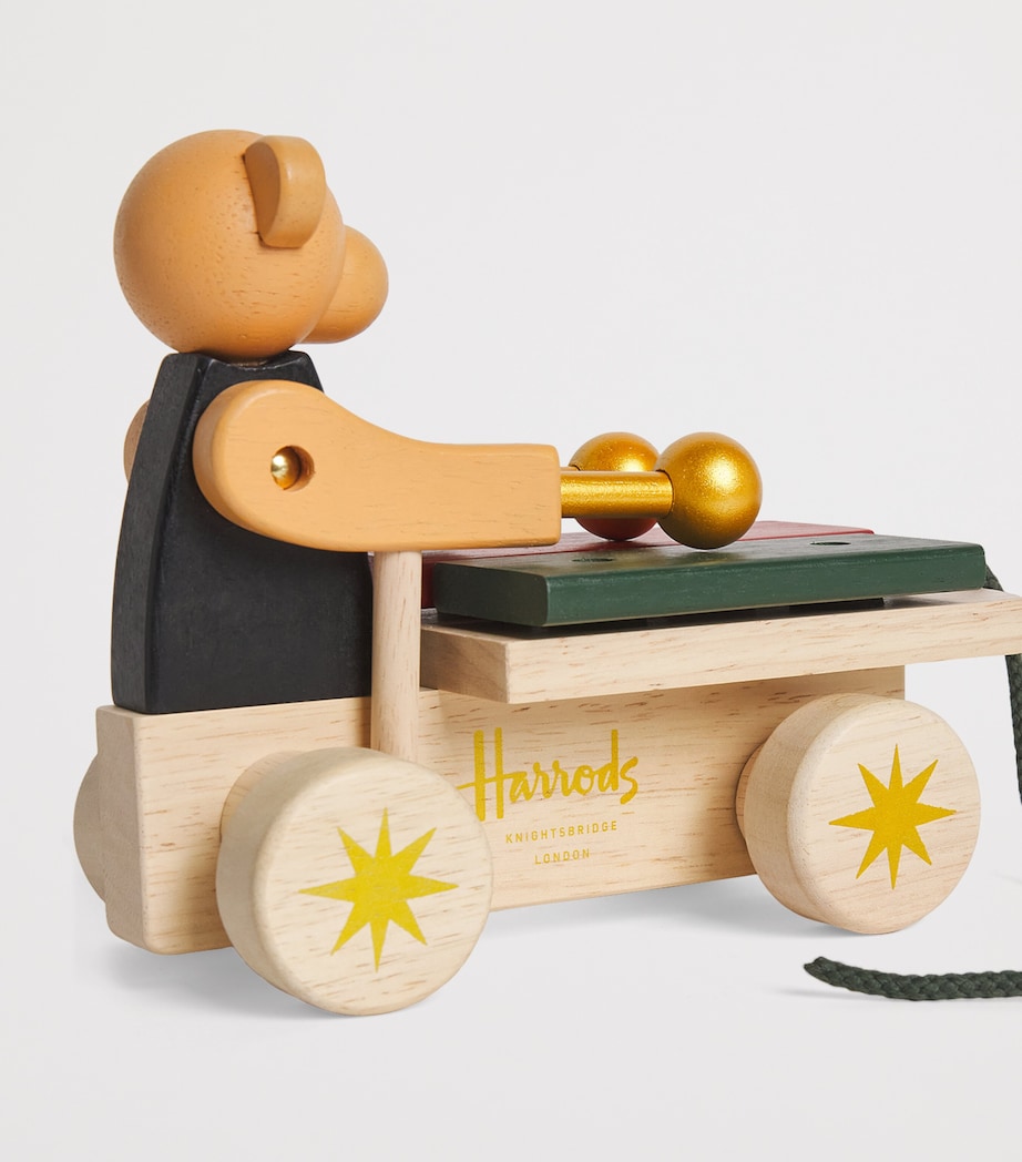 Harrods wooden bear pull-along toy with xylophone, UK version