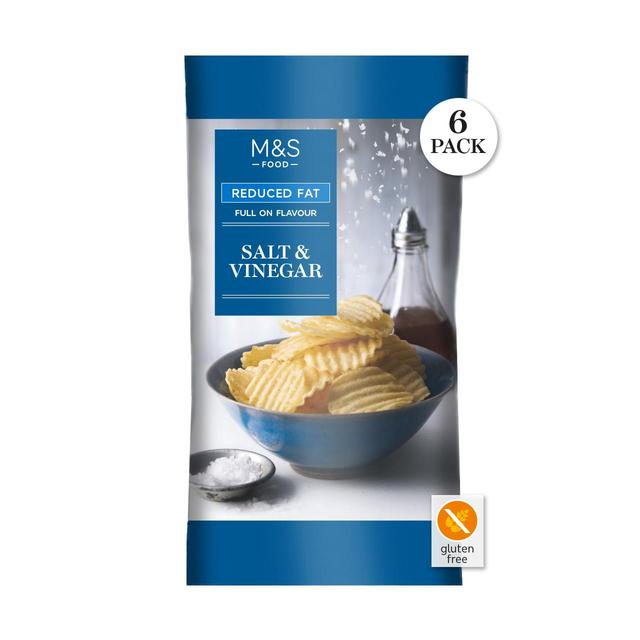 M&S Reduced Fat Salt & Vinegar Crisps Multipack   6 x 25g