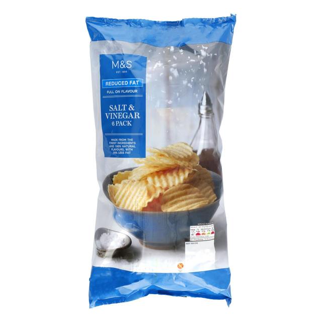 M&S Reduced Fat Salt & Vinegar Crisps Multipack   6 x 25g GOODS M&S   