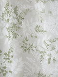 Dreams & Drapes Green Tiverton voile panel 140cm x 122cm, imported from the UK