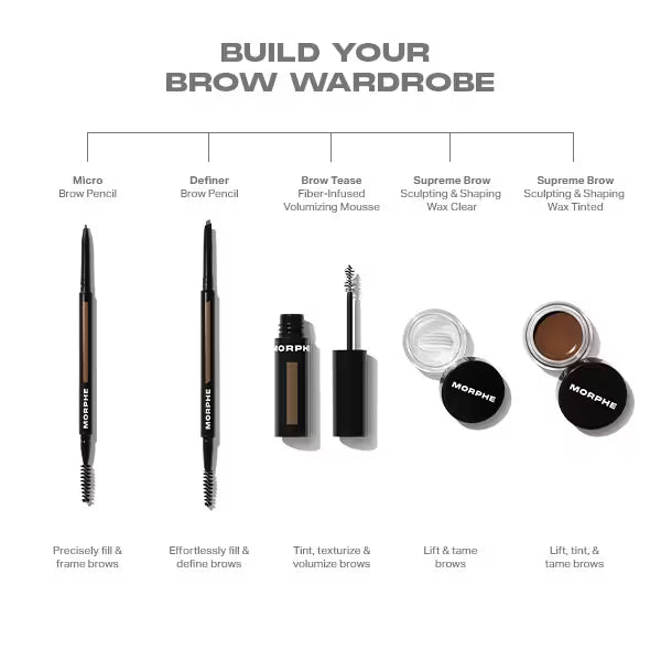 Morphe Micro Brow Pencil Chocolate Mousse, imported from the UK