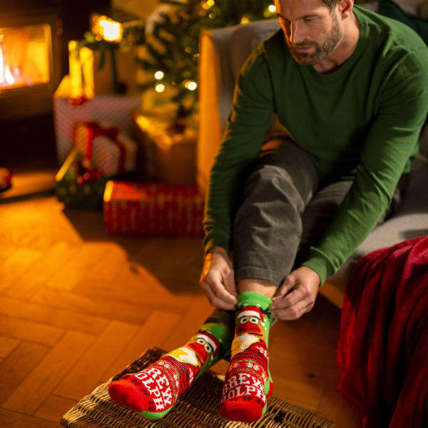 Heat Holders 3-pack men's novelty Christmas thermal socks - British product
