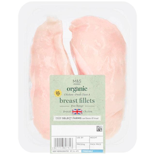 M&S Organic Free Range Chicken Breast Fillets   Typically: 320g GOODS M&S   