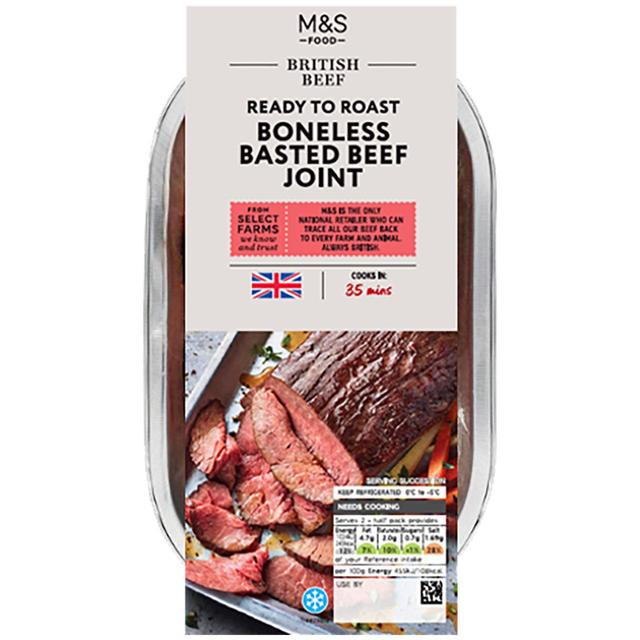 M&S Select Farms British Basted Beef Joint Boneless   450g GOODS M&S   