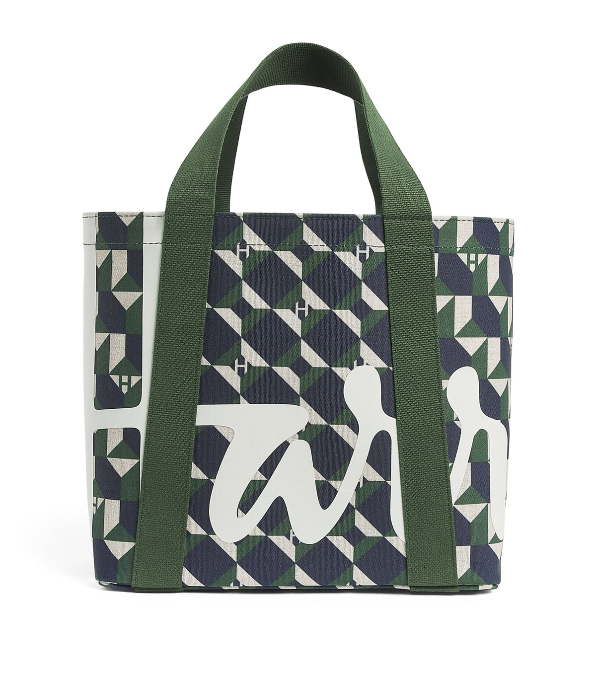 Harrods mini cotton geometric logo tote bag, UK version
