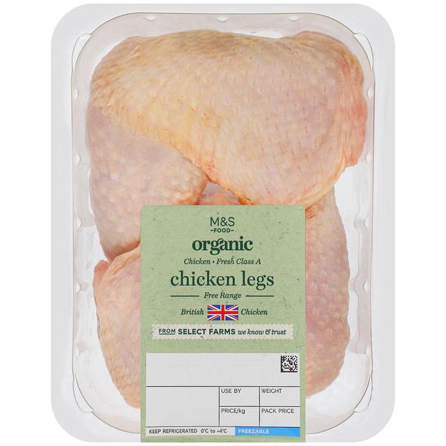 M&S Organic Free Range Chicken Legs   Typically: 600g