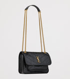 Saint Laurent Mini Niki shoulder bag with YSL monogram, imported from the UK