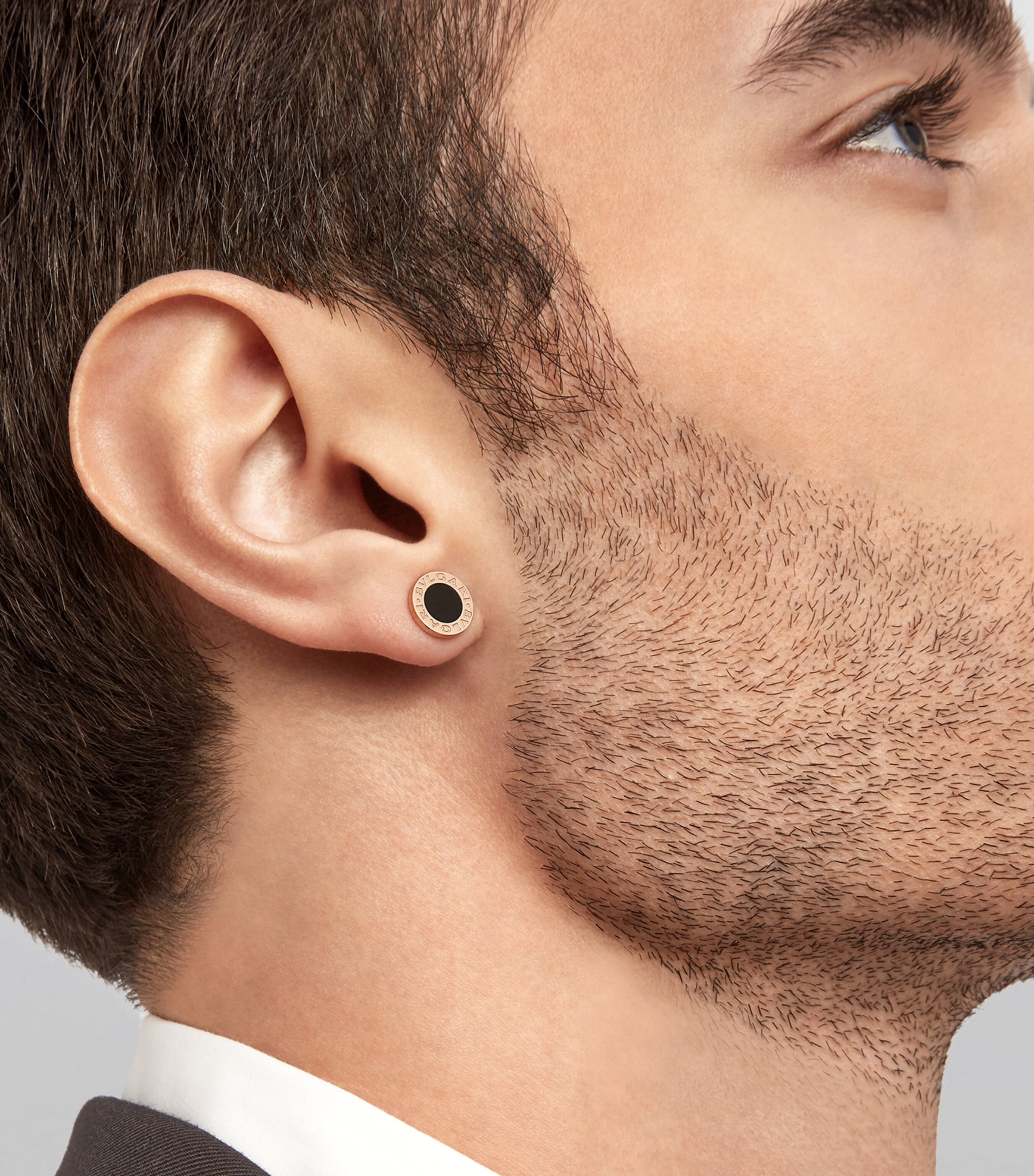 Bvlgari rose gold and onyx single stud earring - British product