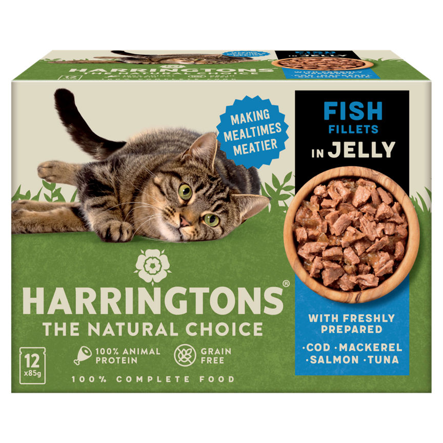 Harringtons Fish in Jelly Wet Adult Cat Food Multipack Cat Food & Accessories ASDA   