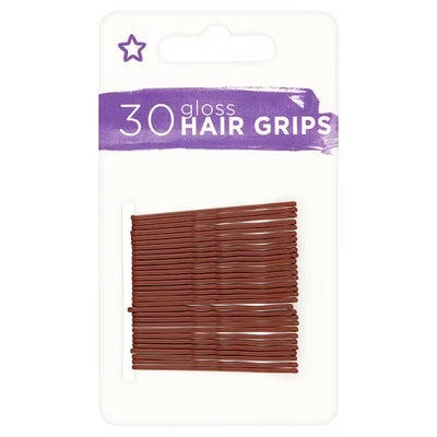 Superdrug Gloss Bobby Pins Marron Lot de 30