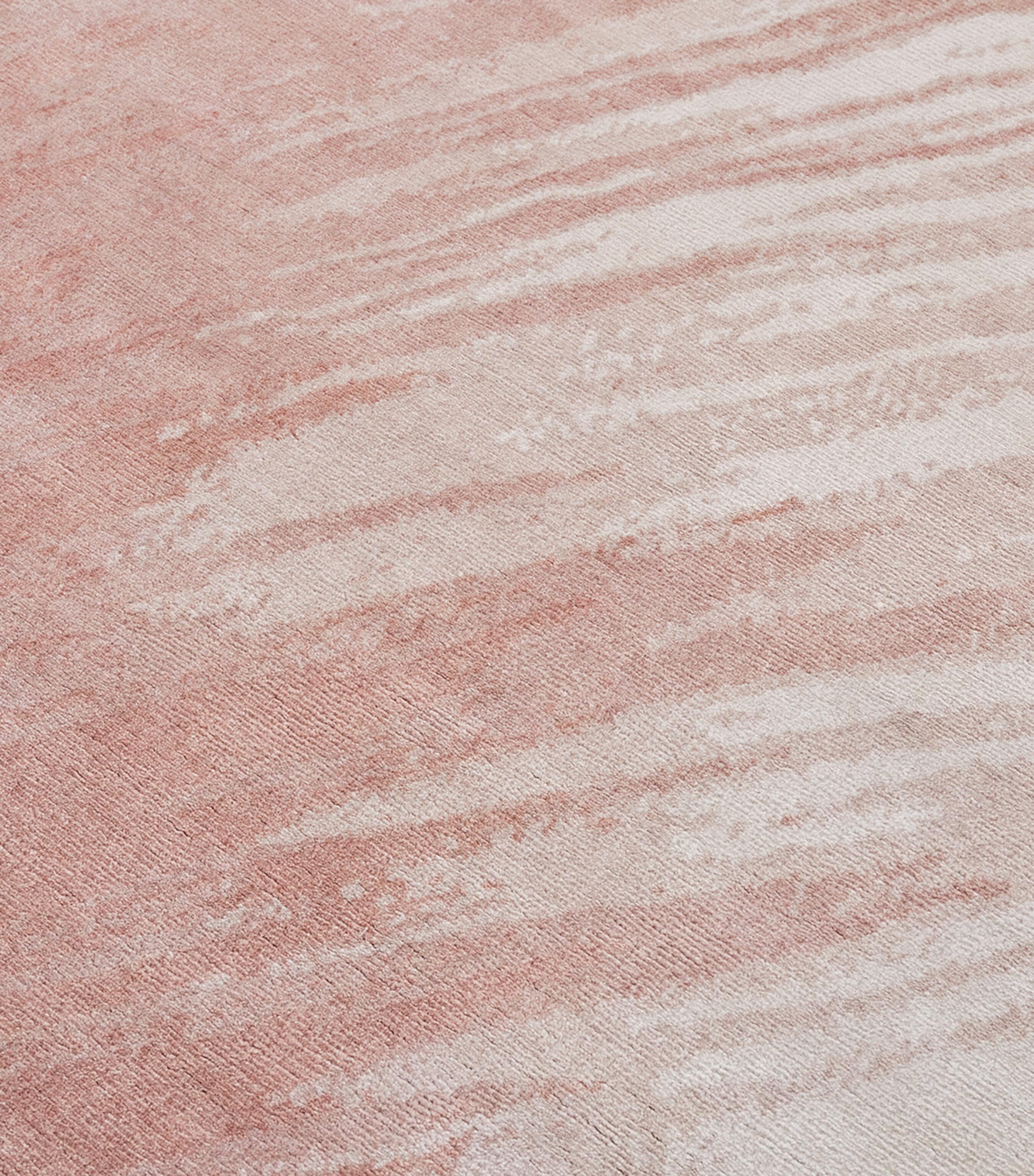 The Rug Company Wool-Bamboo Silk Splash Salmon rug 2.74m x 1.83m (British brand)