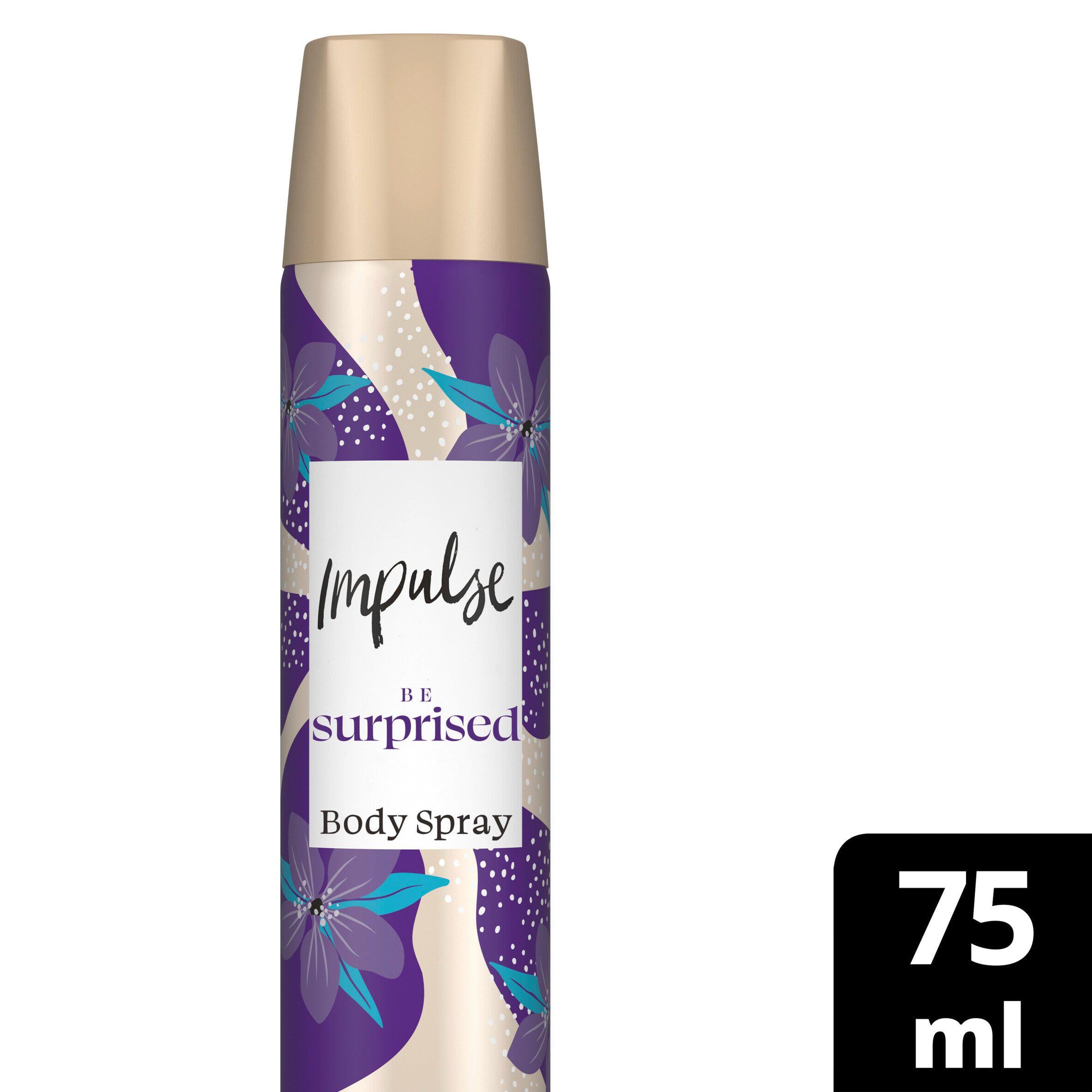 Impulse Bodyspray Deodorant, Be Suprised 75ml For her Sainsburys   