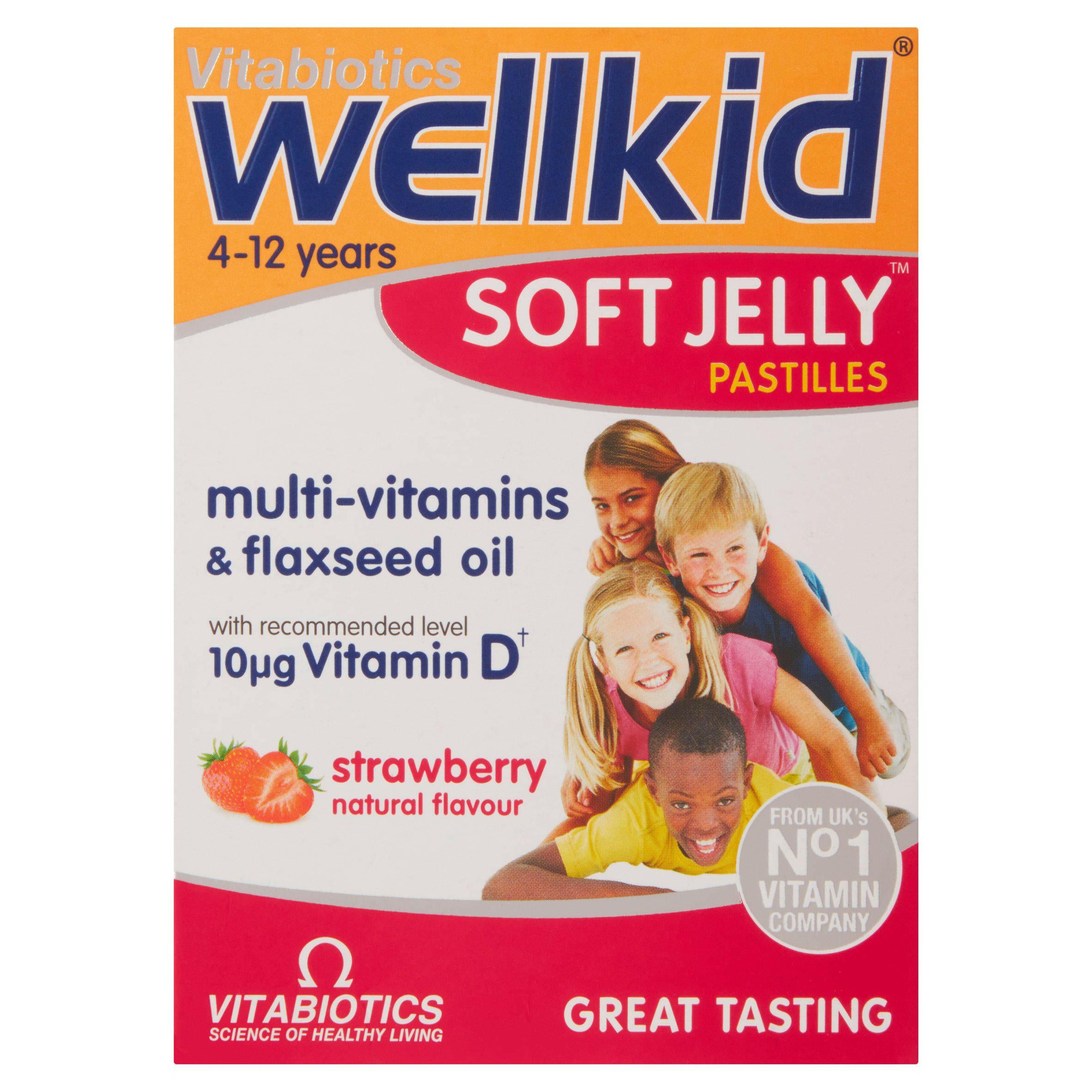 Vitabiotics Wellkid Soft Jelly Pastilles, Strawberry x30 baby & children's healthcare Sainsburys   