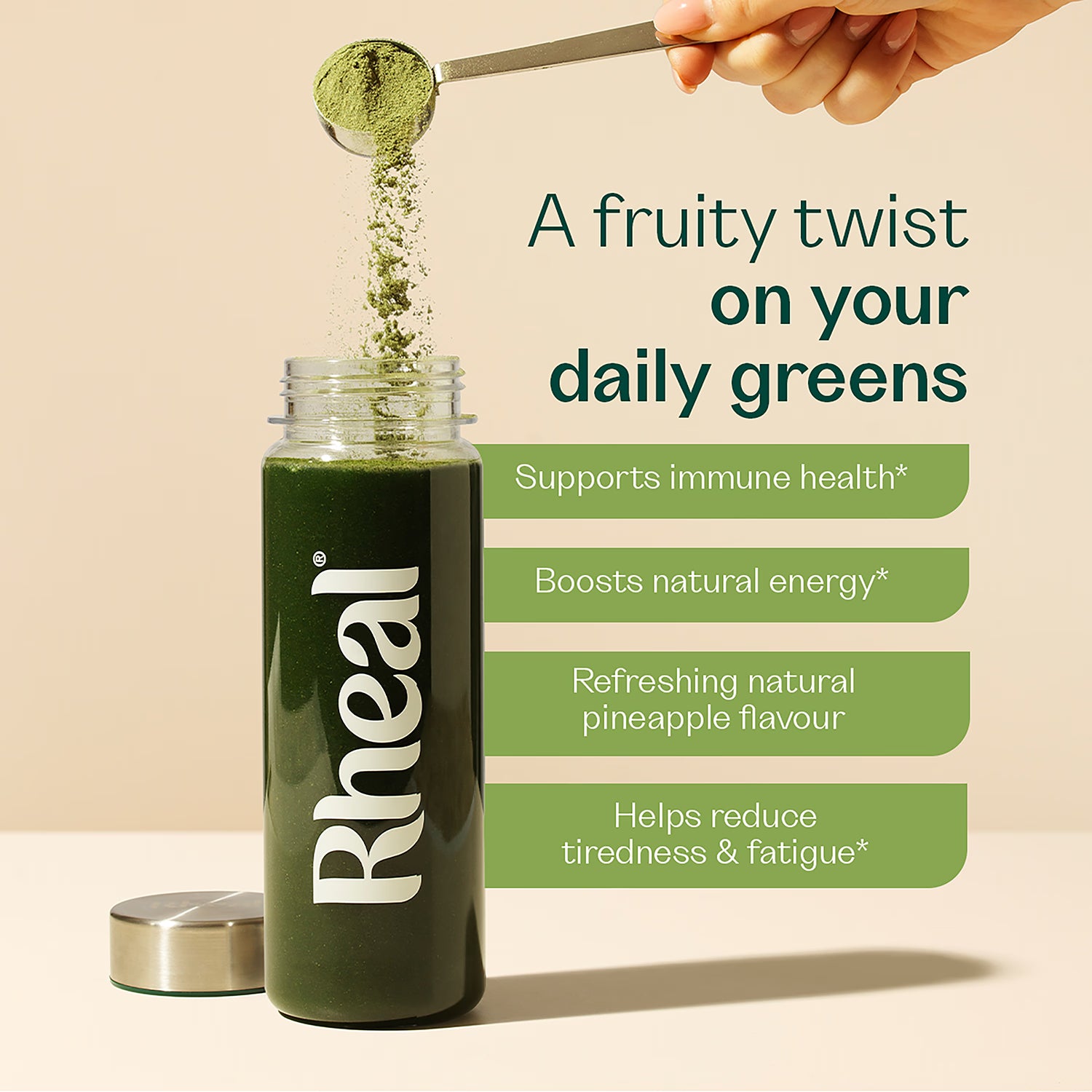 Rheal super greens powder Pineapple 165g - British product