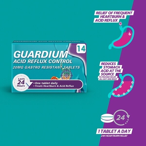 Guardium Acid Reflux Control Tabs Heartburn Indigestion 14s GOODS Superdrug   