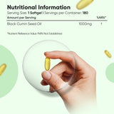 WeightWorld black seed oil capsules 180 softgels (British brand)