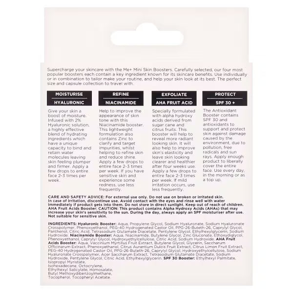 Me+ Mini Skin Boosters Gift Set 4 x 9ml, imported from the UK