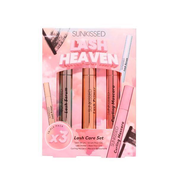 Sunkissed Lash Heaven gift set with serum, primer, mascara (British brand)