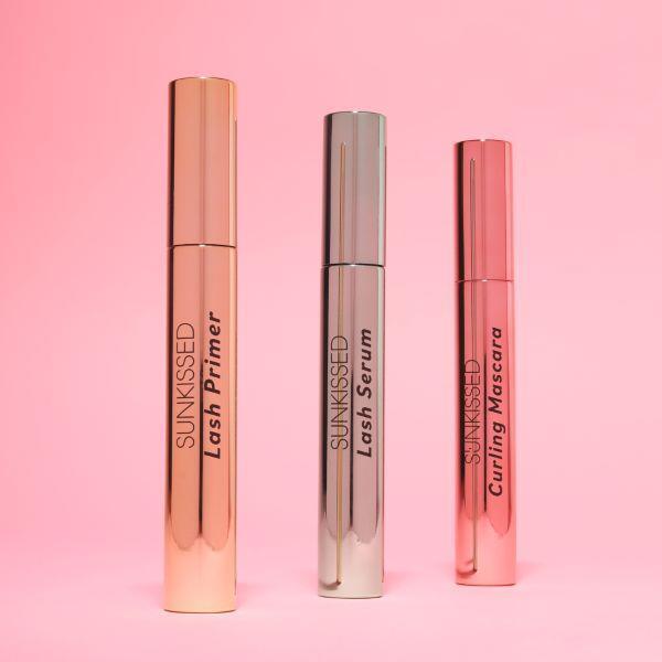 Sunkissed Lash Heaven gift set with serum, primer, mascara (British brand)