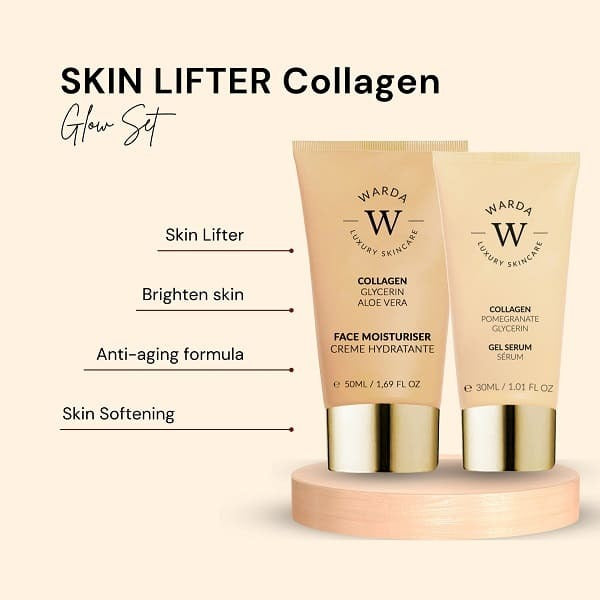 WARDA Collagen Moisturiser 50ml + Collagen Gel Serum GOODS Superdrug   