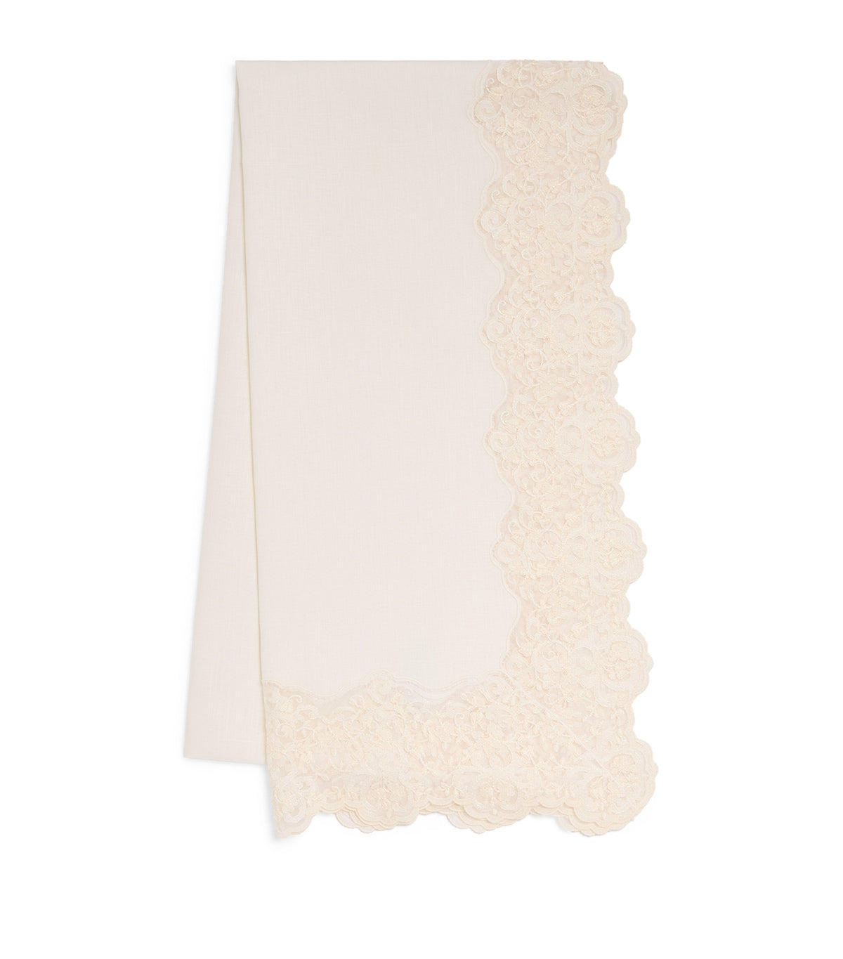 Dea Linen Lace-Trim Elite Table Runner 50cm x 210cm - British product