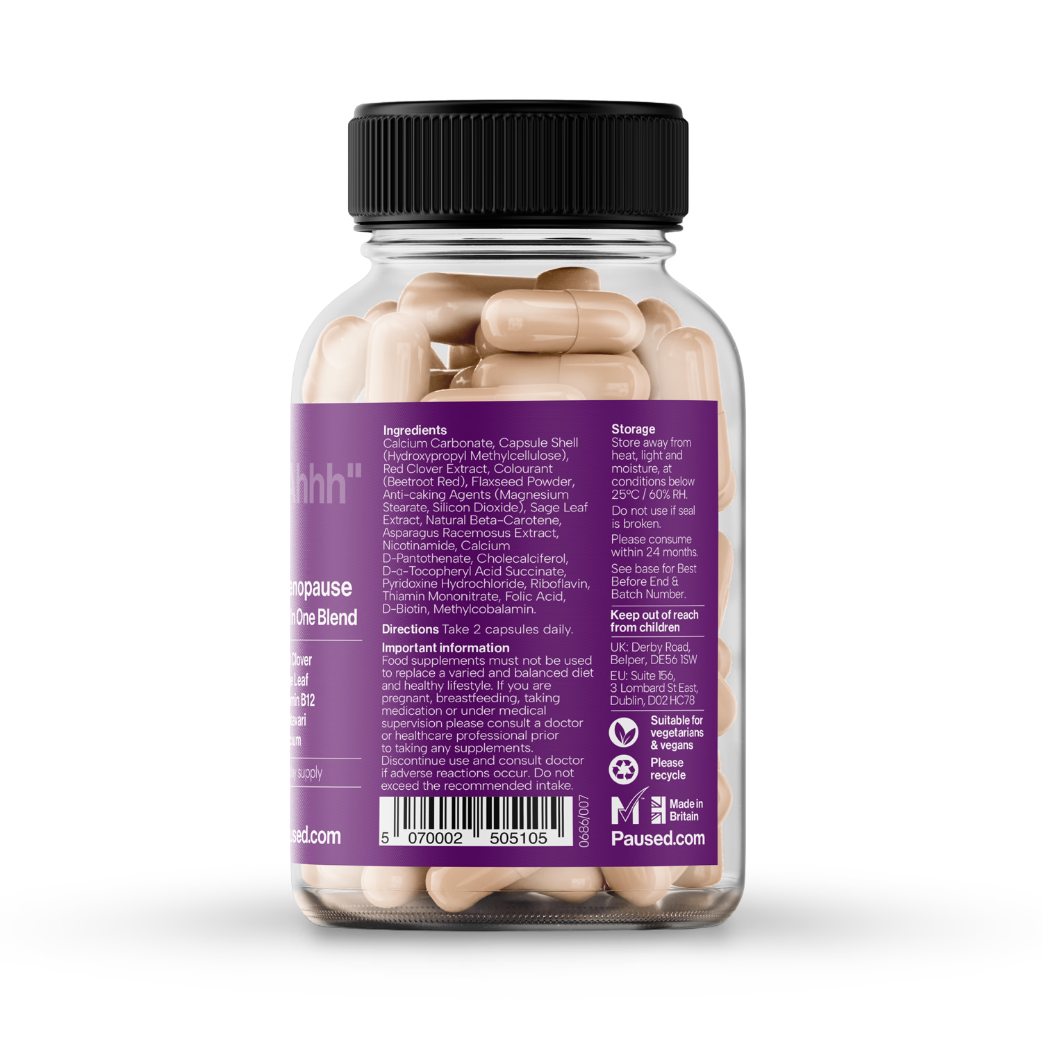 Paused Menopause supplement All In One Blend 60 capsules (British brand)