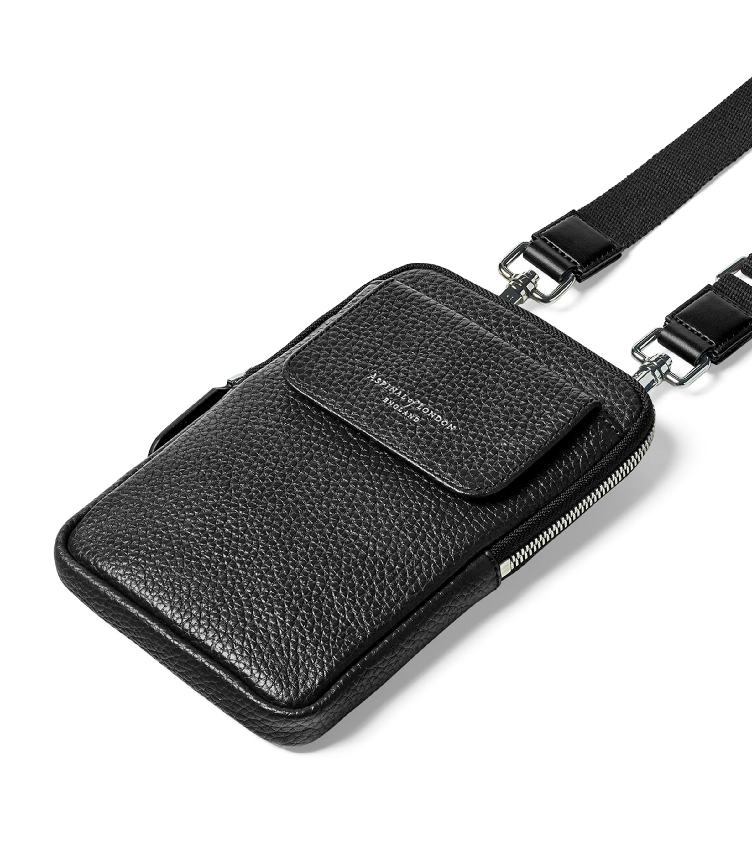 Aspinal of London leather cross-body phone pouch (British brand)