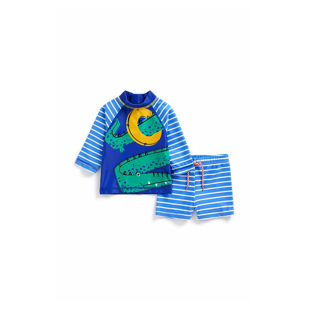 Striped Crocodile Rash Vest And Shorts Set