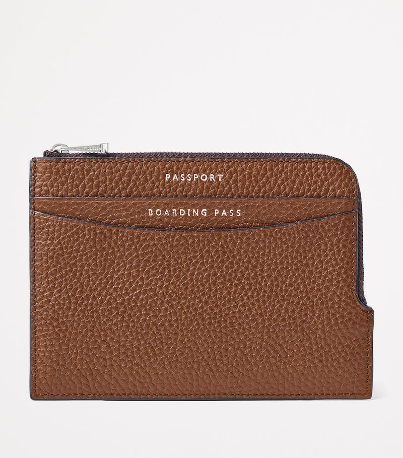 Aspinal of London leather zipped travel wallet - British product