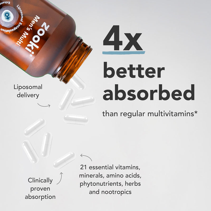 Zooki liposomal men's multivitamin capsules 60 count - British product