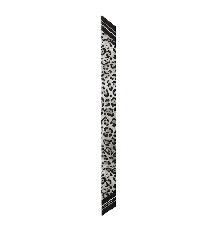 Dolce&Gabbana silk leopard print skinny scarf, UK version