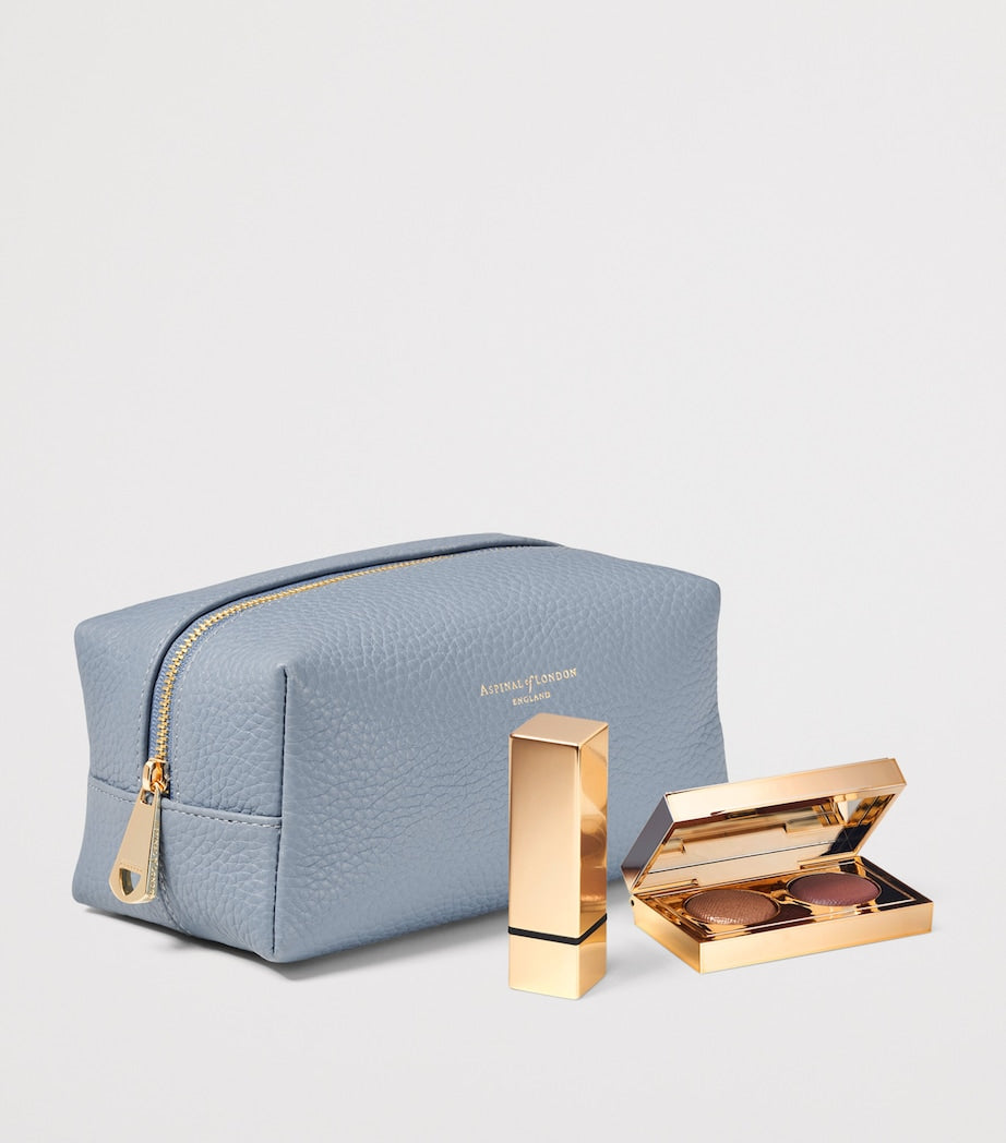 Aspinal of London medium grained leather cosmetics case - British product