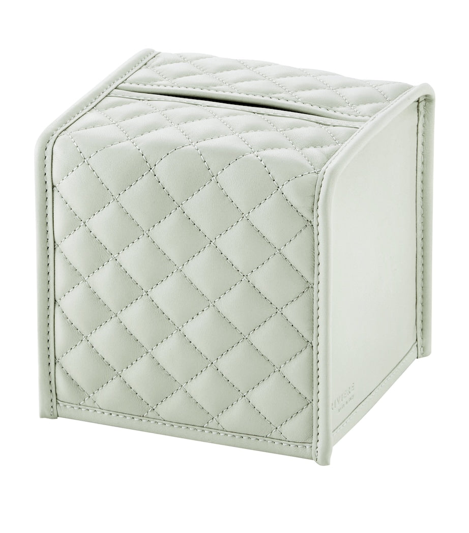 Riviere leather square Elba Diamonds tissue box (British brand)