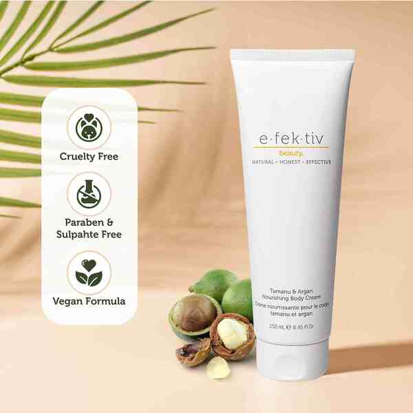 e.fek.tiv Tamanu and Argan Nourishing Body Cream 250ml - British product
