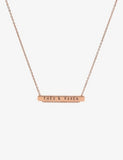 Littlesmith rose gold-plated bar necklace with 13 characters, UK version