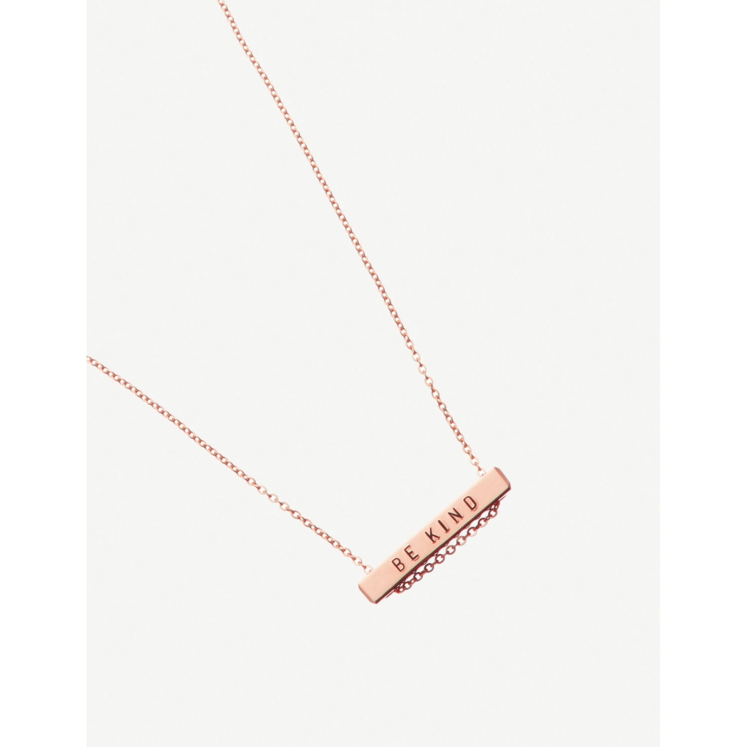 Littlesmith rose gold-plated personalised bar necklace 3cm, UK version