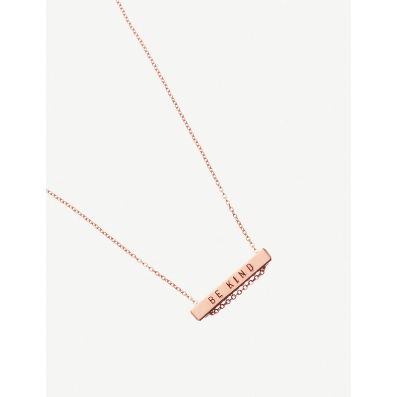 Littlesmith rose gold-plated personalised bar necklace 3cm, UK version