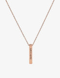Littlesmith personalised rose gold plated bar necklace 3cm, UK version