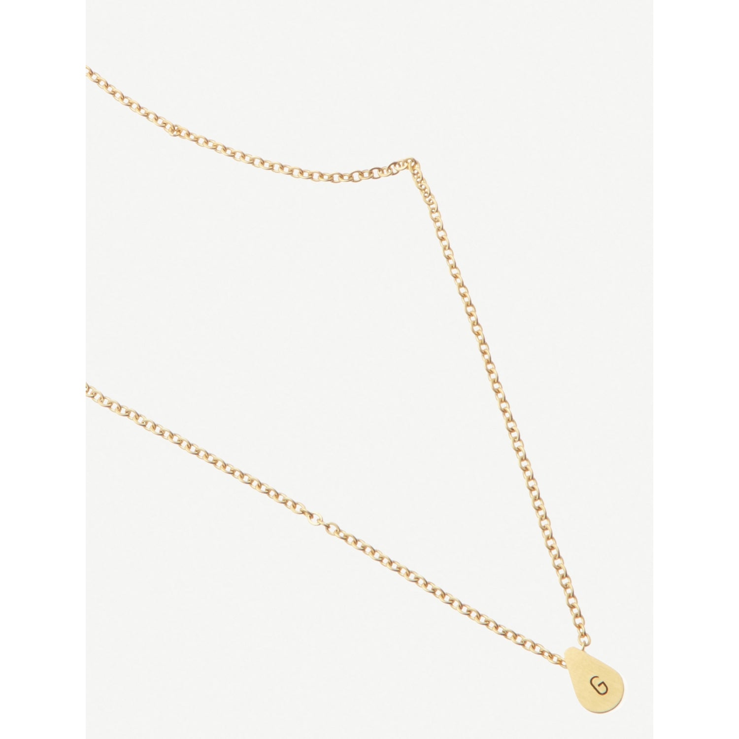 Littlesmith personalised initial gold-plated teardrop bead necklace, UK version