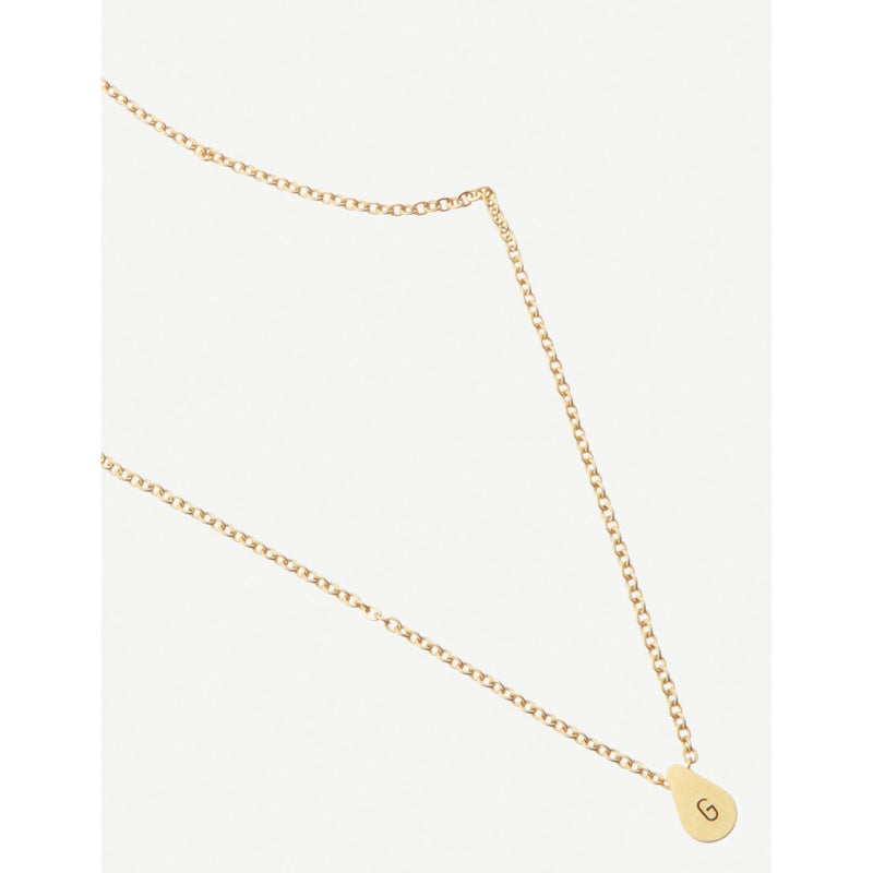 Littlesmith personalised initial gold-plated teardrop bead necklace, UK version