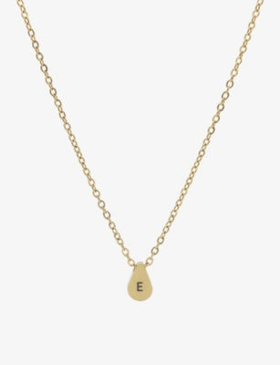 Littlesmith personalised initial gold-plated teardrop bead necklace, UK version