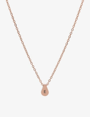 Littlesmith initial rose gold teardrop bead necklace 45cm, imported from the UK