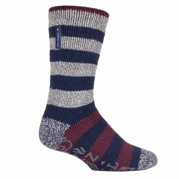 Heat Holders Mens Winter Warm Thermal Slipper Socks 6-11 UK GOODS Superdrug Grey Stripe (Oakley)  