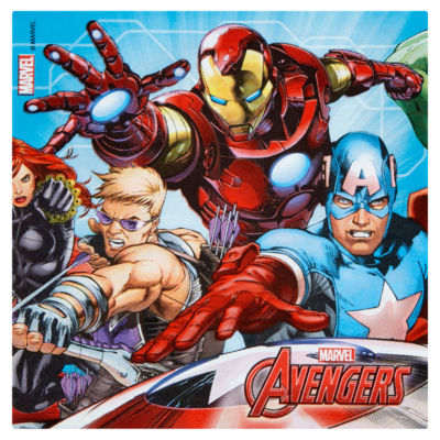 Marvel Avengers 20 Pack Paper Napkins 38 x 33 cm