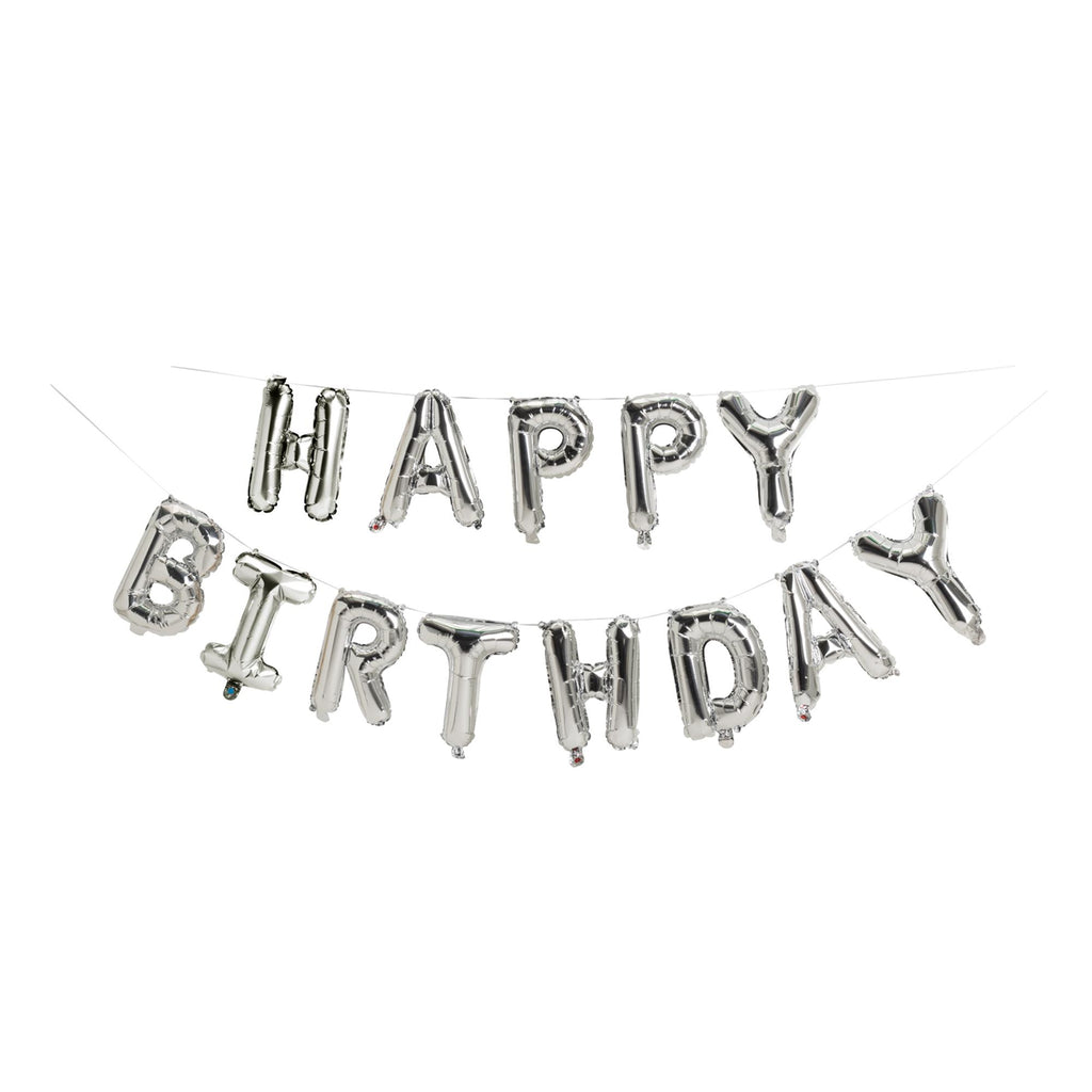 Sainsbury's Home Air Fill Happy Birthday Caps Balloon Silver