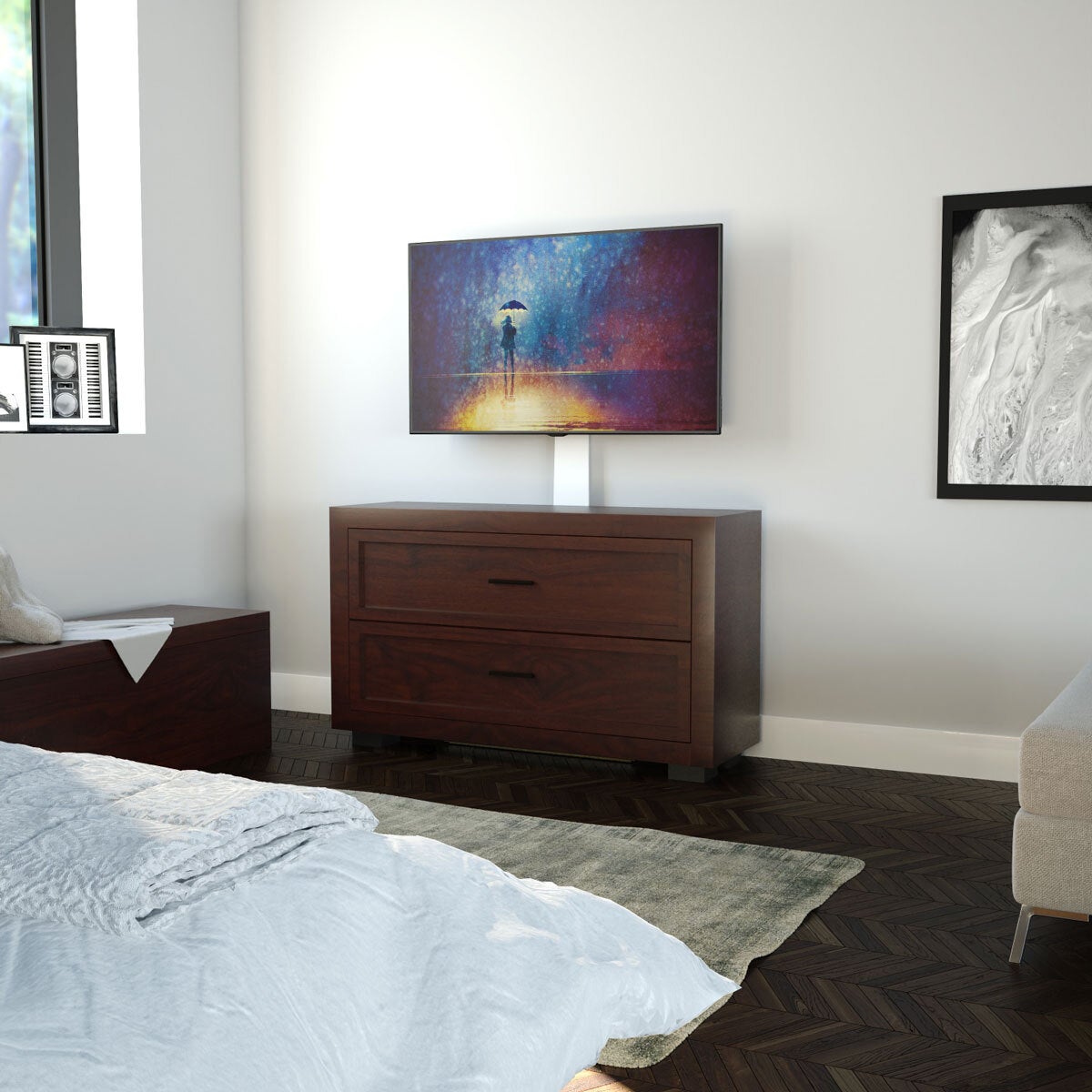 AVF Kelso against the wall TV stand 80 inch white (British brand)