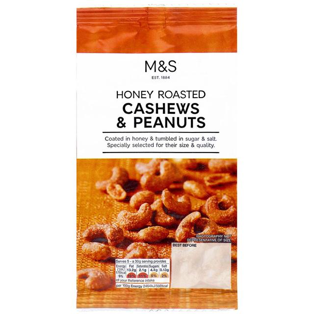 M&S Honey Roasted Cashews & Peanuts   175g GOODS M&S   