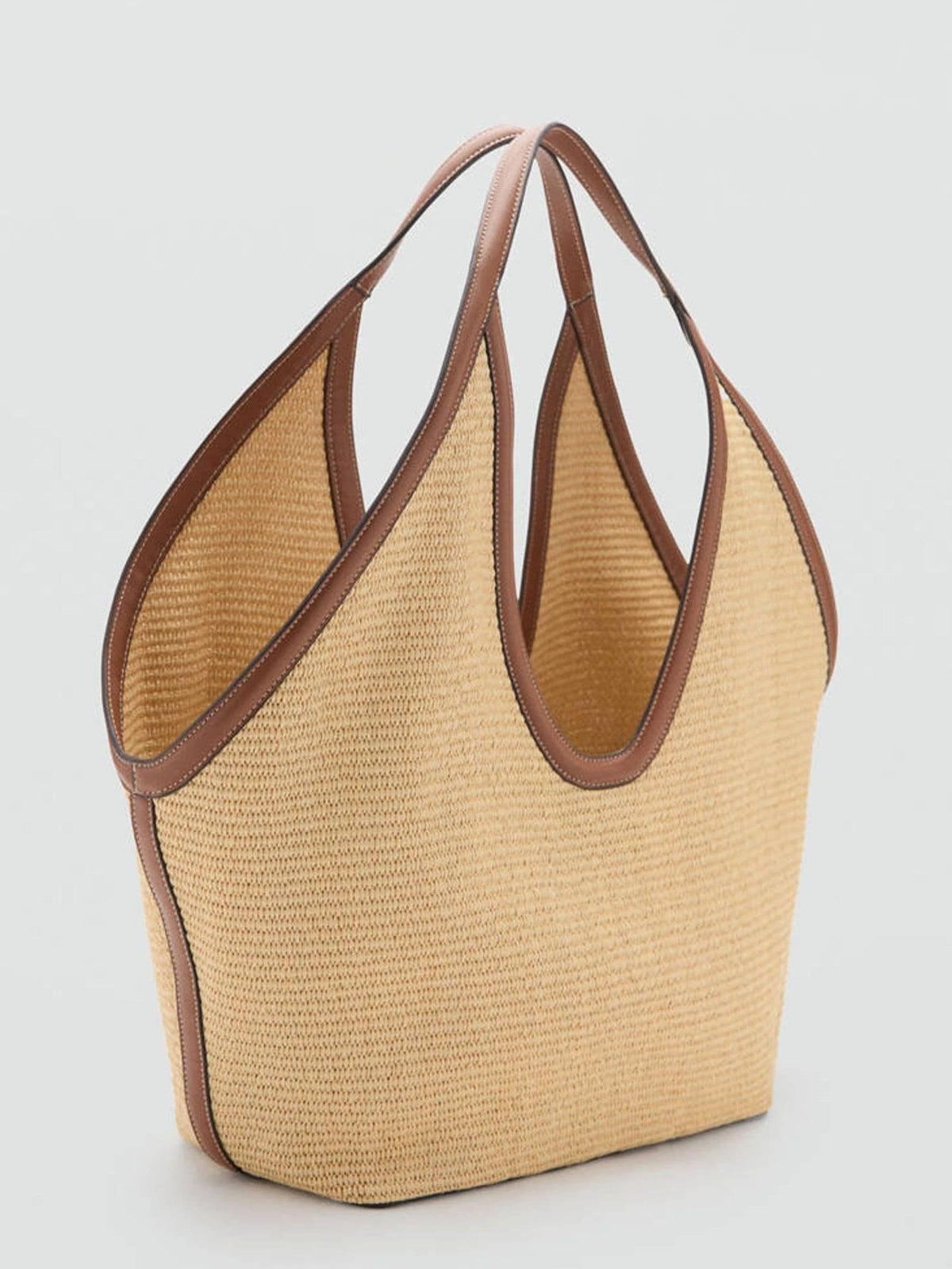 Mango brown raffia shoulder bag, imported from the UK