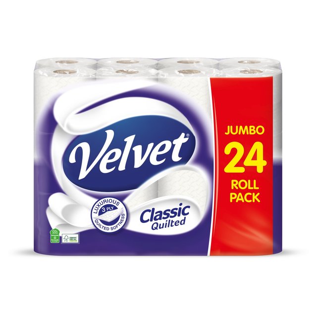 Velvet Classic Quilted Toilet Rolls 24 per pack